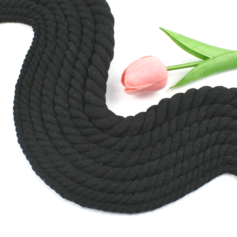 Sewing Thread In Textile - 1-5M 5-20mm Czarny Sznurek Bawełniany Pleciony