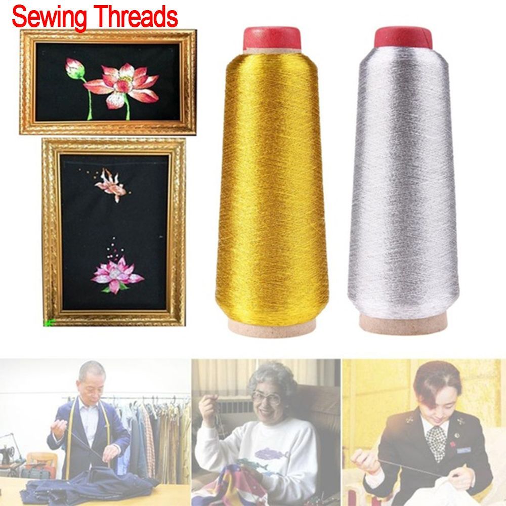 Sewing Thread In Textile - Złote/srebrne nici do haftu komputerowe nici