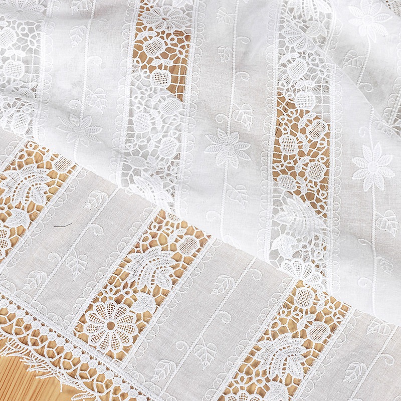Sewing Thread In Textile - Nowa bawełniana koronka z frędzlami, haftowana