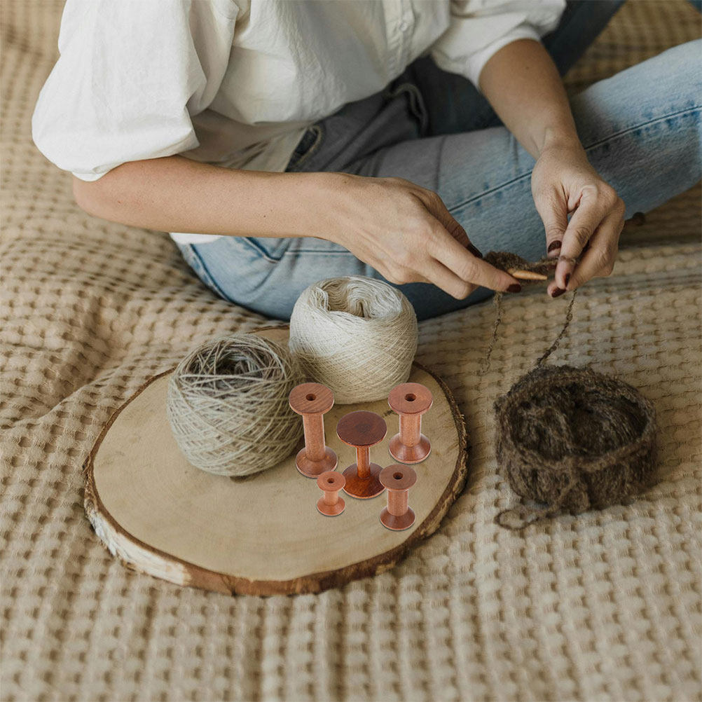 Zestaw 7 drewnianych szpulek n – Sewing Knit recenzja i cena